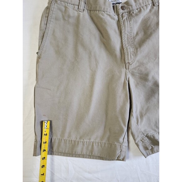 Columbia Sportswear Co. Men's Size 38 Khaki Chino Shorts Embroidered Pocket Logo - Picture 13 of 16